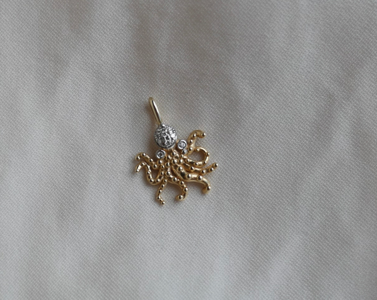 Diamond Octopus Charm